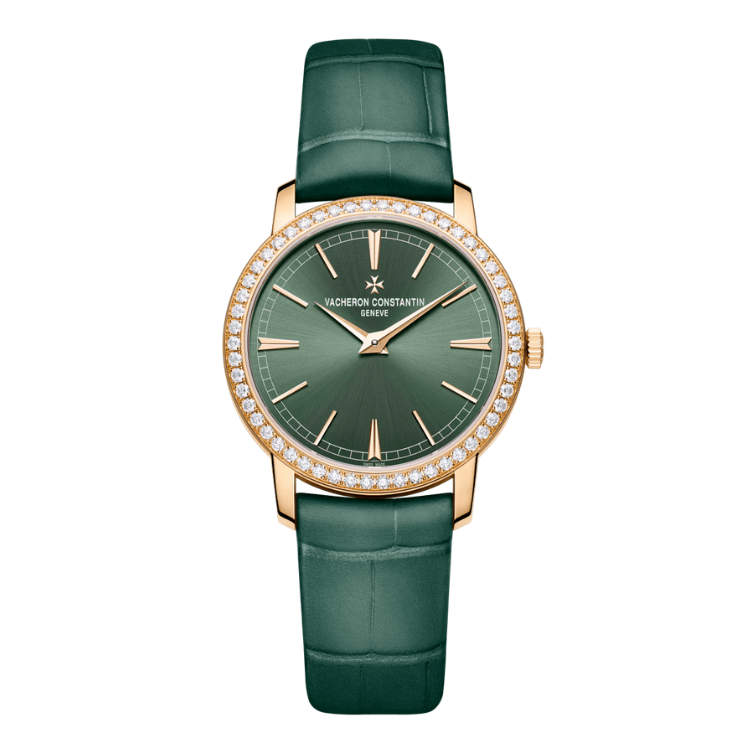 Vacheron Constantin Traditionnelle Manual-winding Green Rose Gold Alligator Leather 33mm