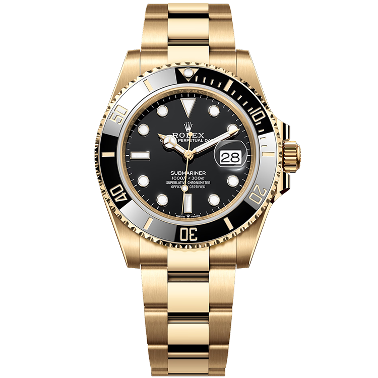 Rolex Submariner Black Yellow Gold 41mm