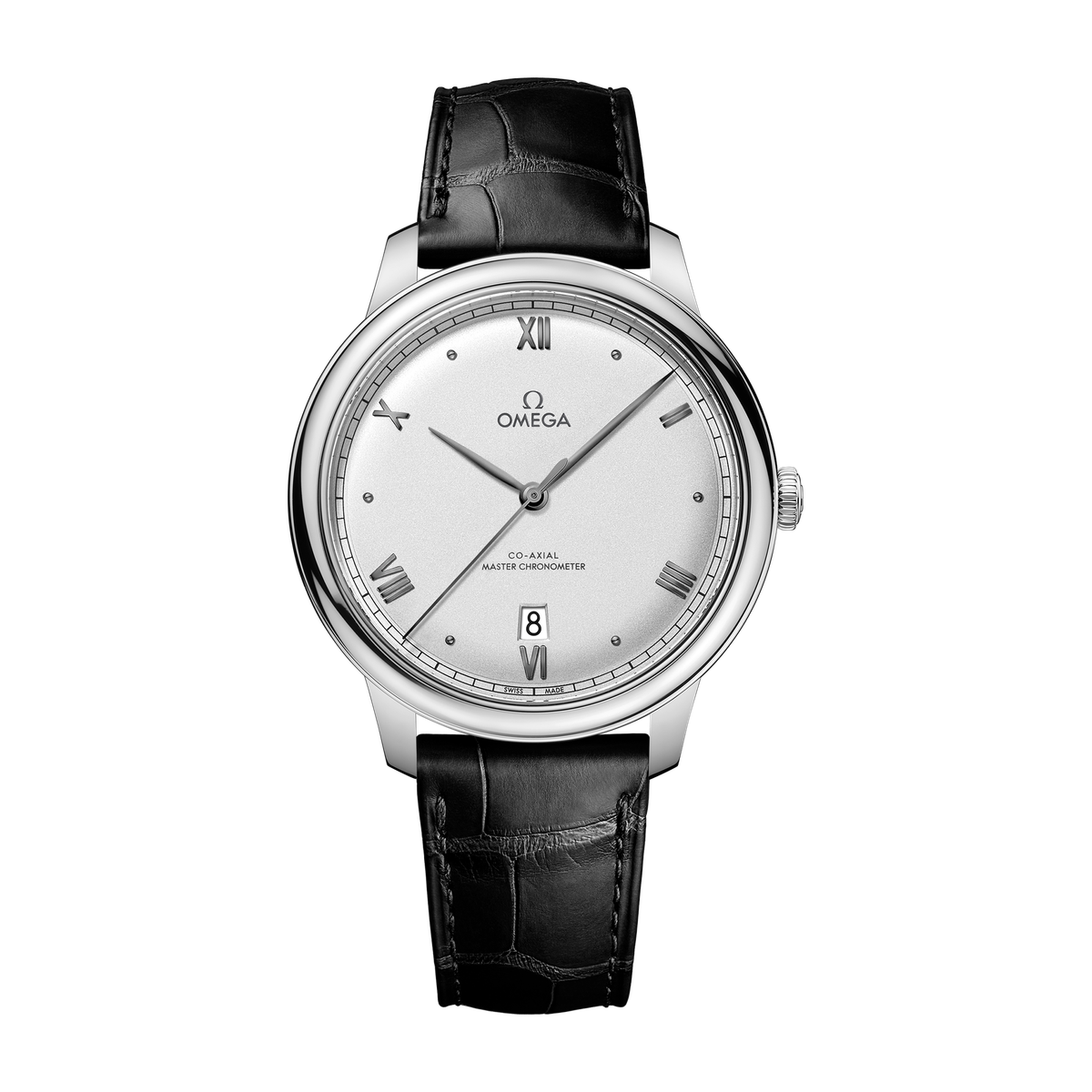 Omega De Ville Prestige Silver Steel Alligator Leather 40mm