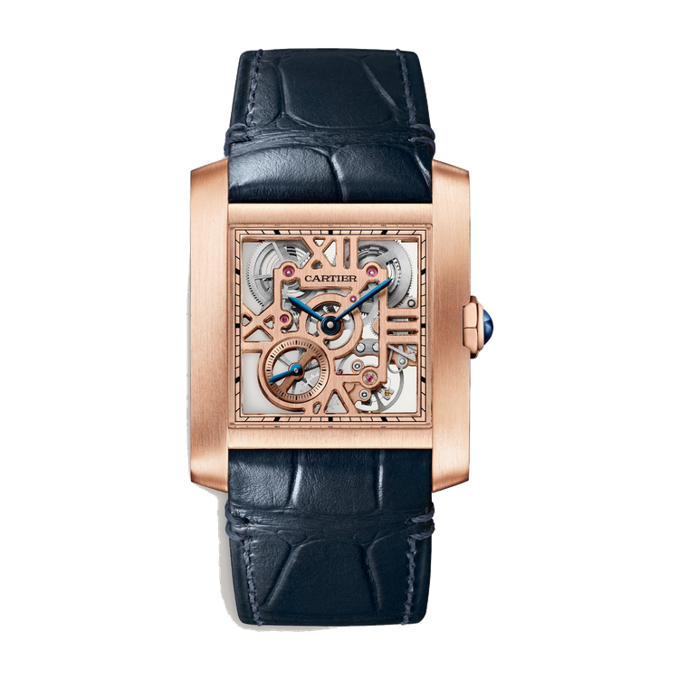 Cartier Tank Française Skeleton Rose Gold Alligator Leather 30.5mm