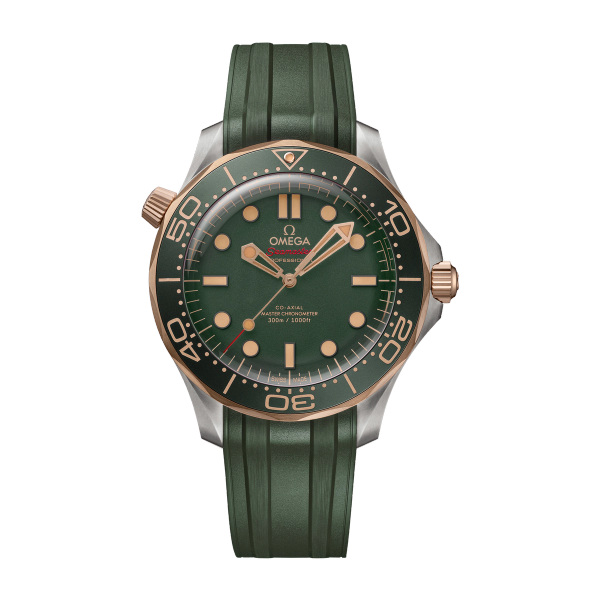 Omega Seamaster Diver 300M Green Two-Tone Rubber 42mm
