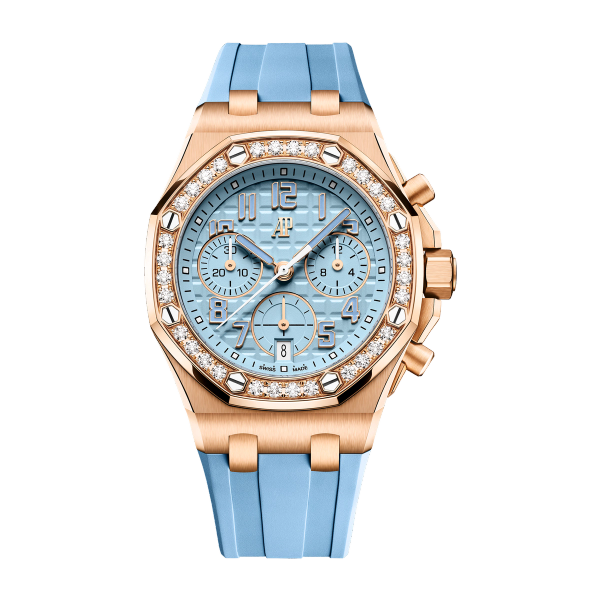 Audemars Piguet Royal Oak Offshore Selfwinding Chronograph Blue Rose Gold Rubber 37mm