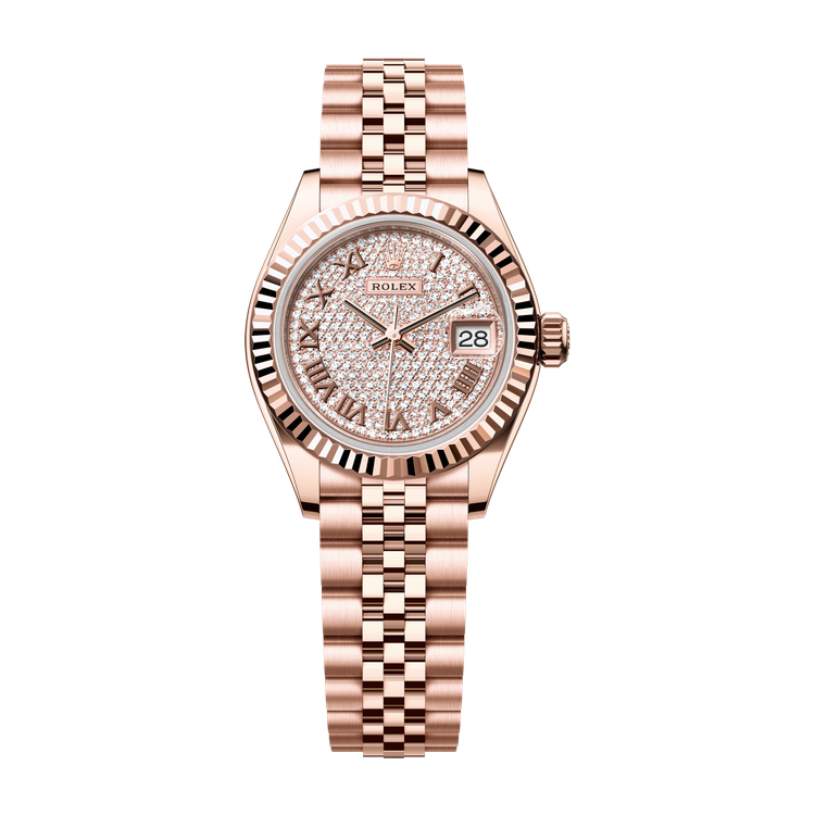 Rolex Lady-Datejust Diamond Pave Rose Gold 28mm