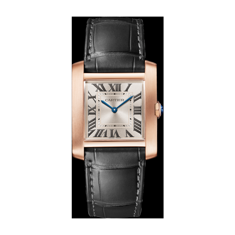 Cartier Tank Française Gold Rose Gold Alligator Leather 27mm