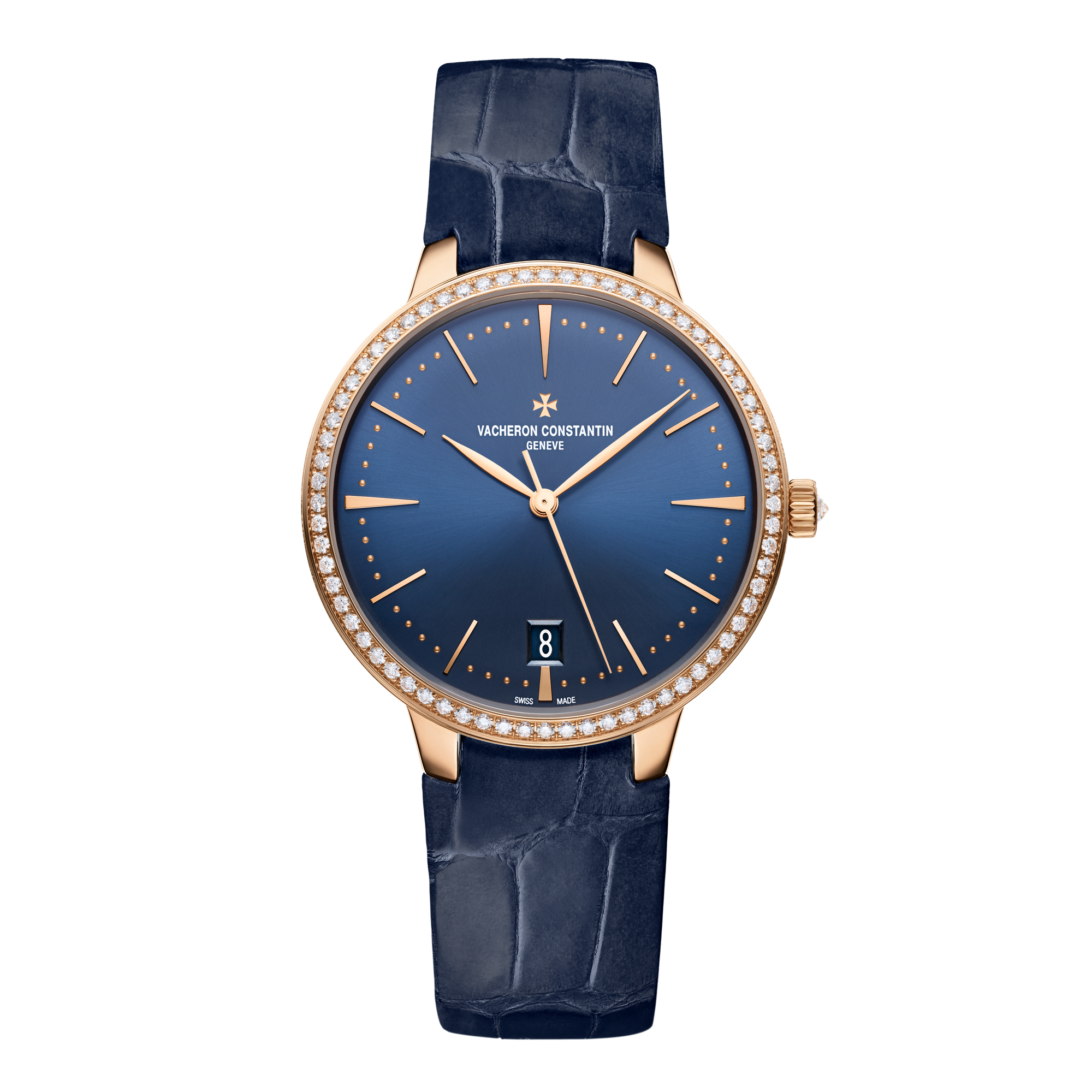 Vacheron Constantin Patrimony Self-winding Blue Rose Gold Alligator Leather 36.5mm