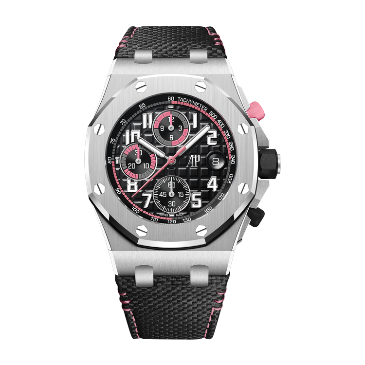 Audemars Piguet Royal Oak Offshore Selfwinding Chronograph Black Steel Leather 42mm