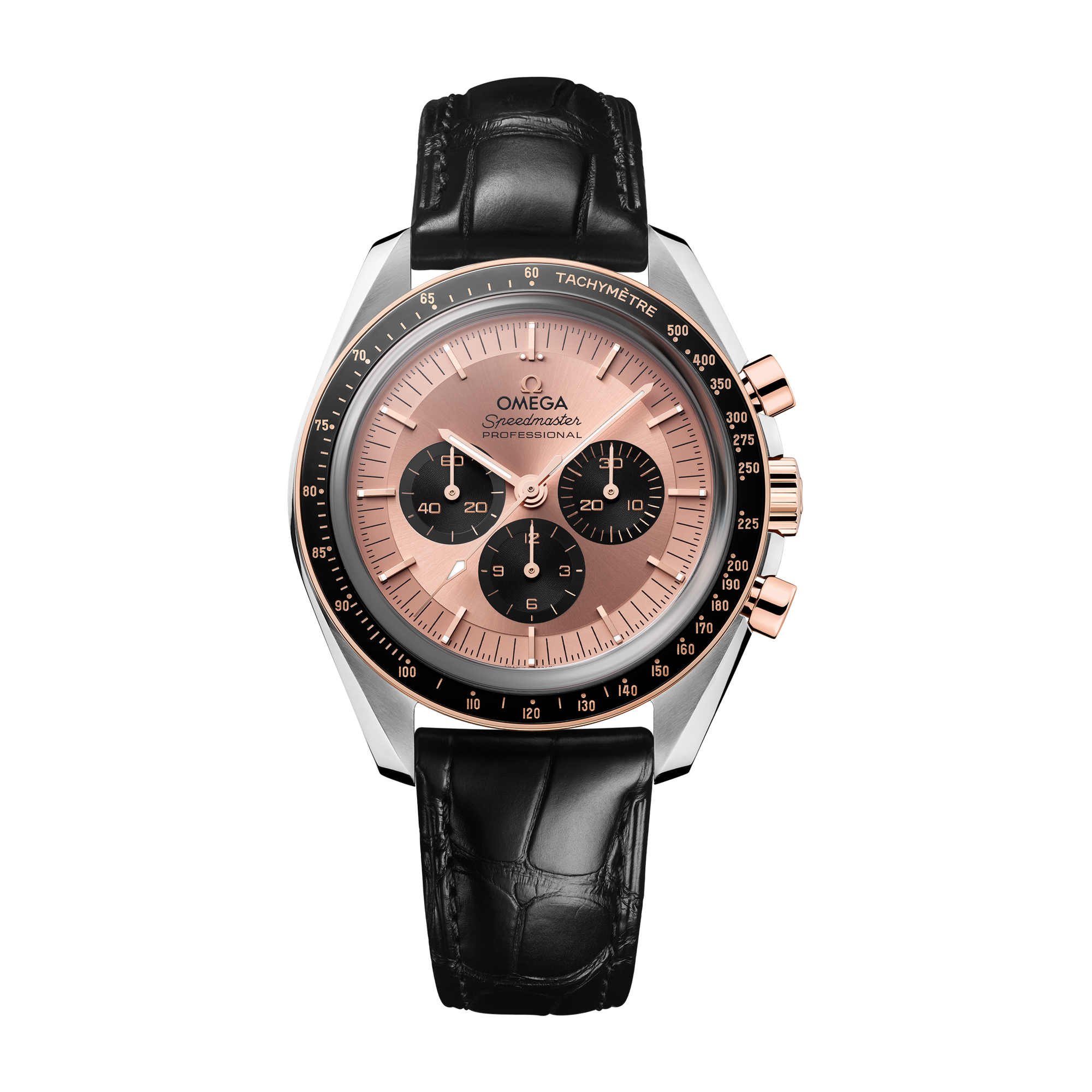 Omega Speedmaster Moonwatch Professional Pink Two-Tone Alligator Leather 42mm