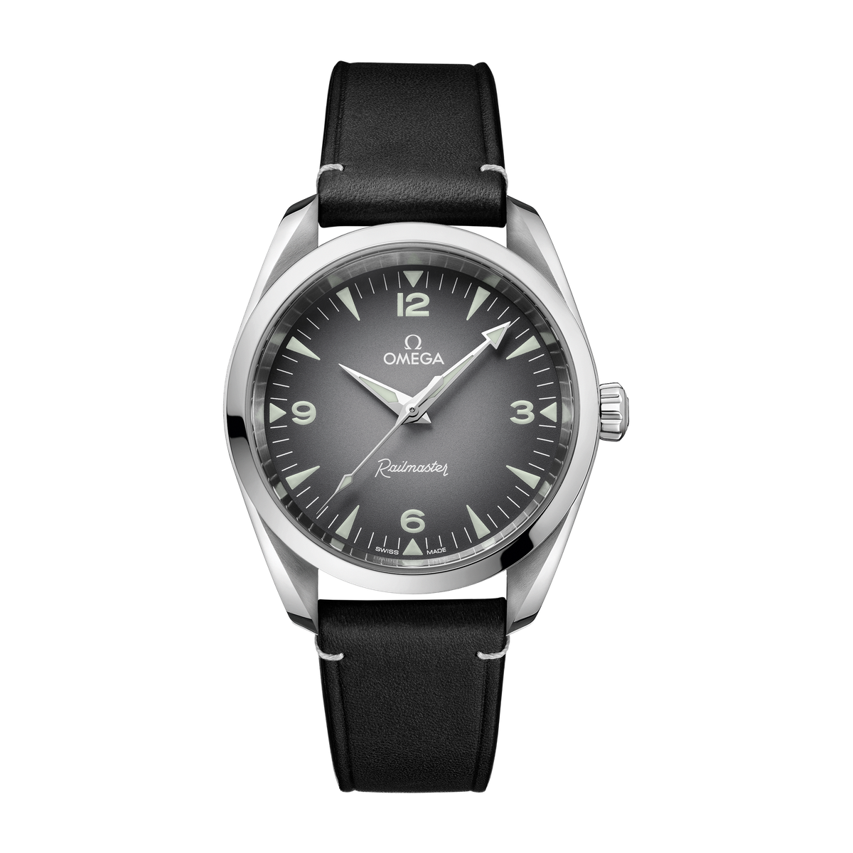 Omega Seamaster Railmaster Grey Steel Leather 38mm