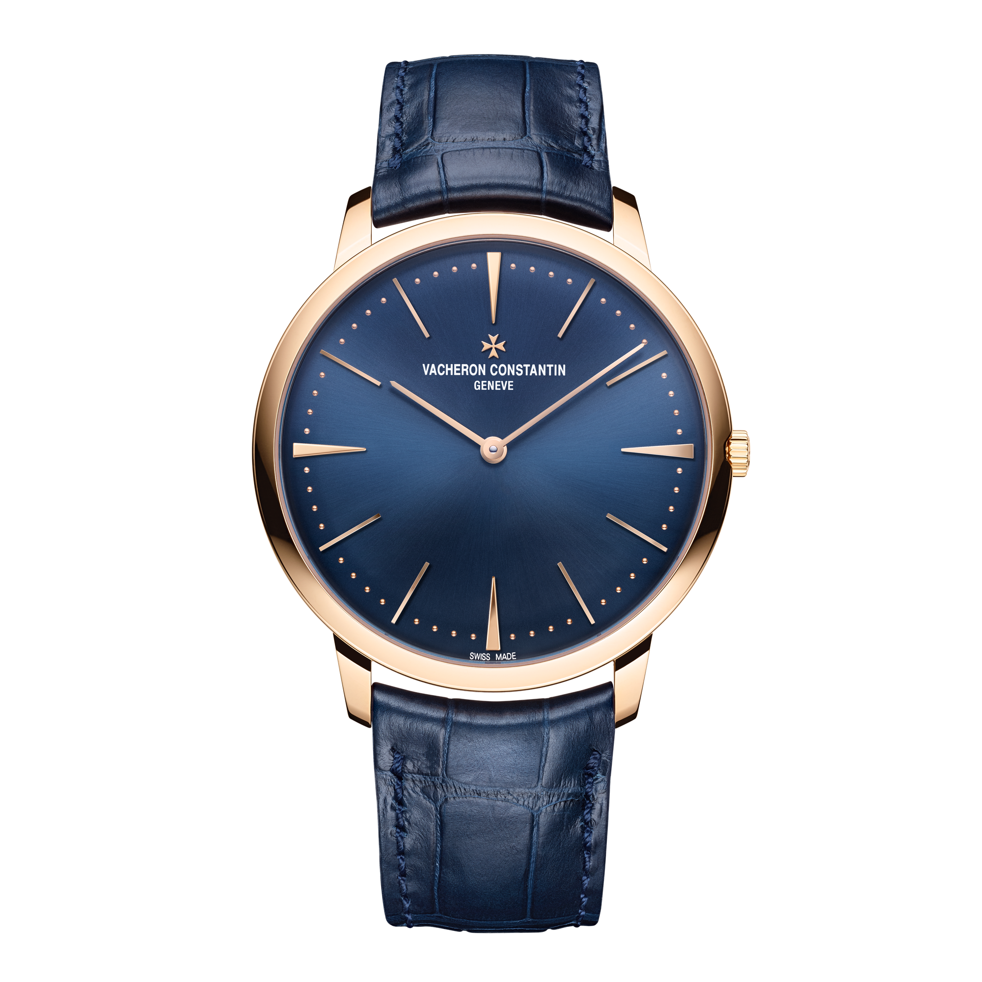 Vacheron Constantin Patrimony Manual-winding Blue Rose Gold Alligator Leather 40mm