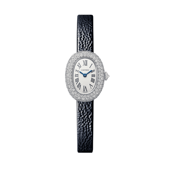 Cartier Baignoire Mini Silver Yellow Gold Leather 18.7mm