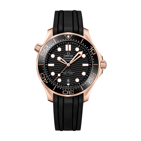 Omega Seamaster Diver 300M Black Rose Gold Rubber 42mm