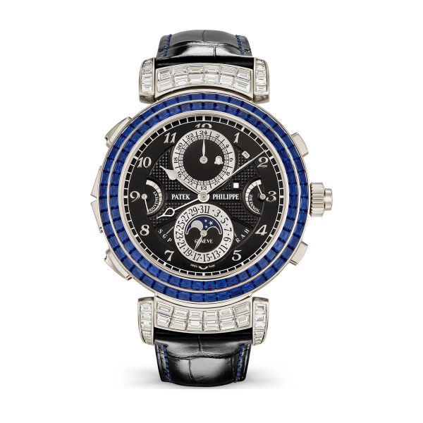 Patek Philippe Grand Complications Grandmaster Chime Black White Gold Alligator Leather 49.4mm
