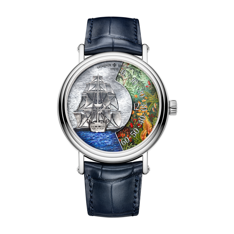 Vacheron Constantin Métiers d'Art Tribute to Explorer Naturalists Gold White Gold Alligator Leather 41mm
