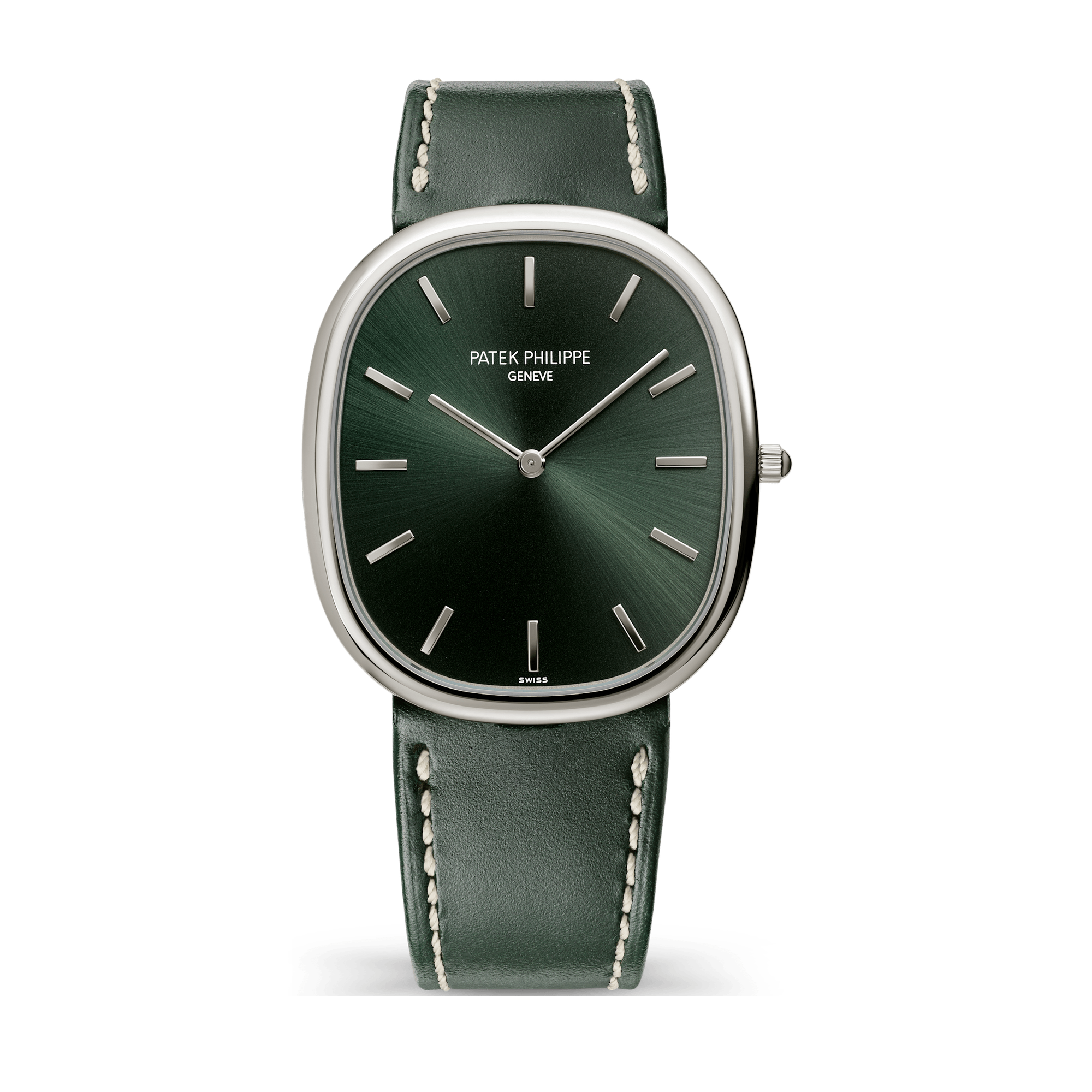 Patek Philippe Golden Ellipse Green White Gold Leather 34.5 x 39.5mm
