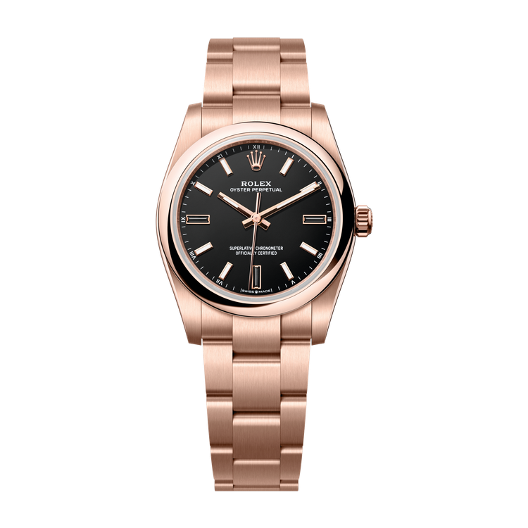 Rolex Oyster Perpetual 34 Black Rose Gold 34mm