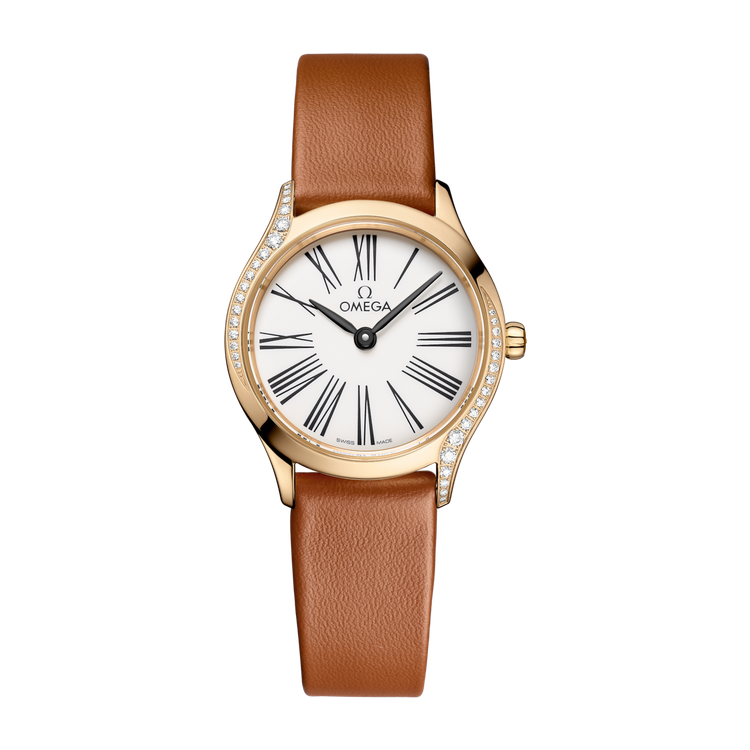 Omega De Ville Mini Trésor White Yellow Gold Leather 26mm