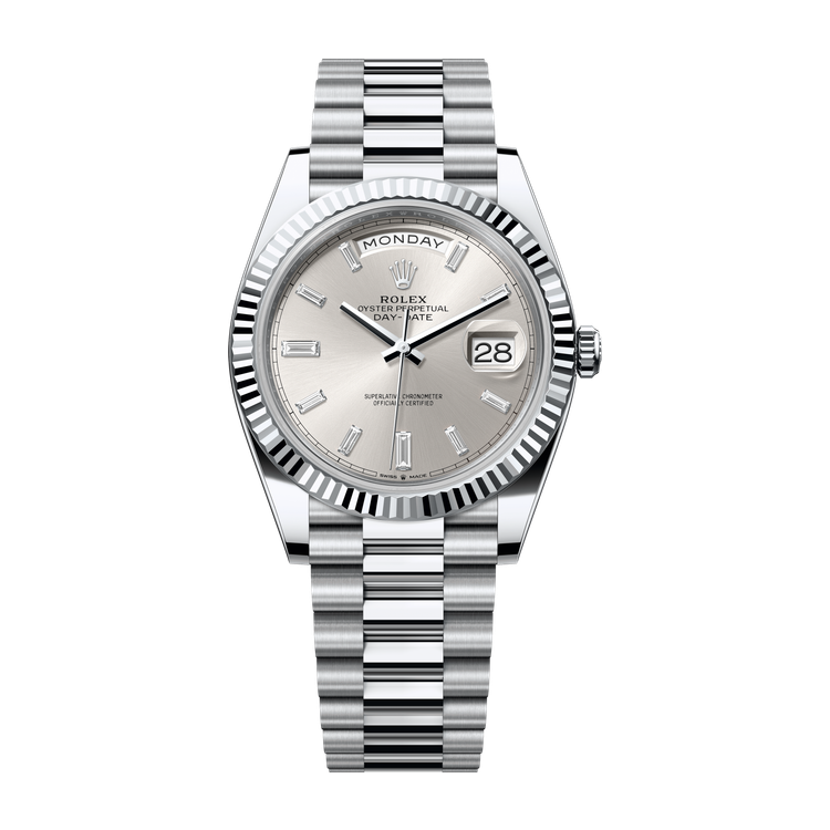 Rolex Day-Date 40 Silver Platinum 40mm