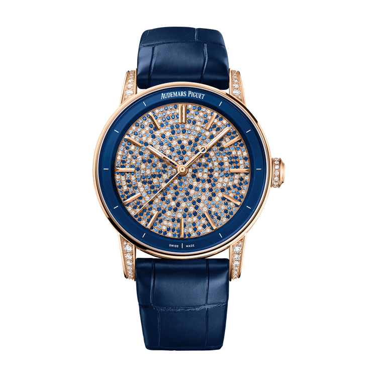 Audemars Piguet Code 11.59 Selfwinding Diamond Pave Rose Gold Alligator Leather 38mm