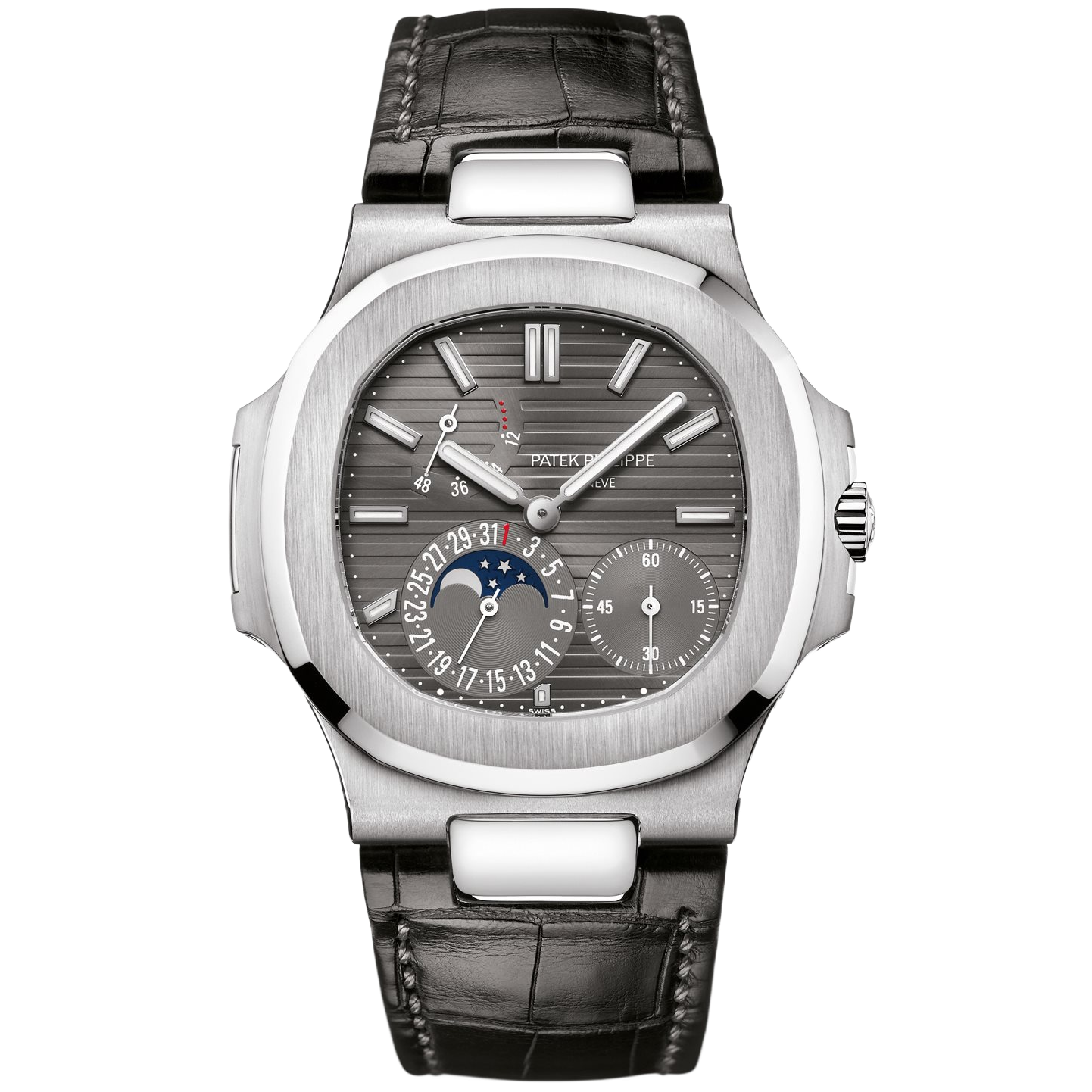 Patek Philippe Nautilus Grey White Gold Leather 40mm