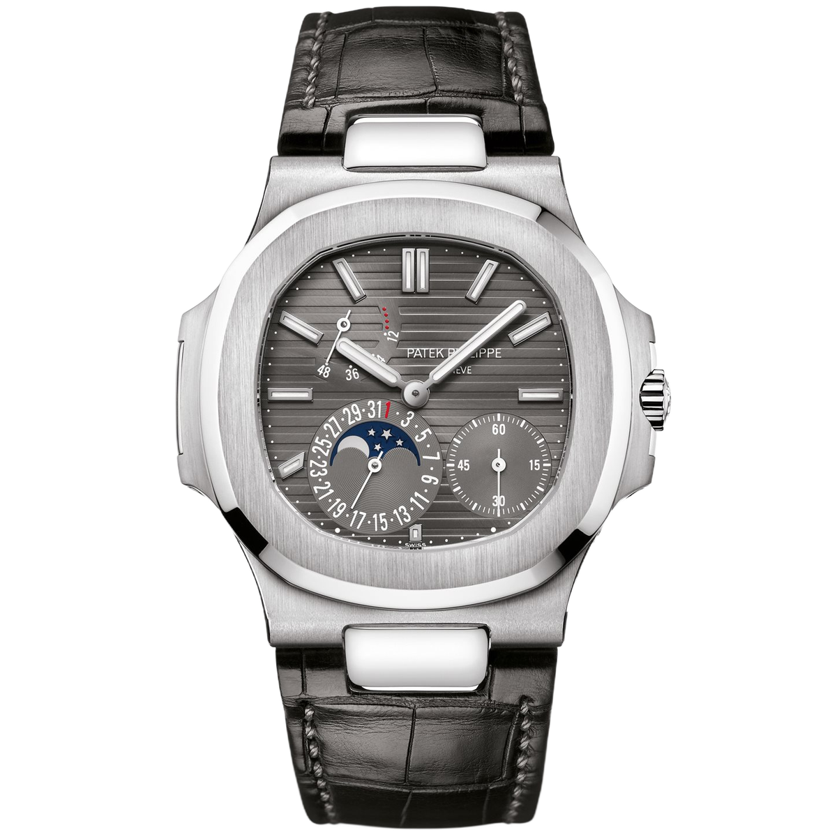 Patek Philippe Nautilus Grey White Gold Leather 40mm