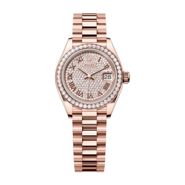Rolex Lady-Datejust Diamond Pave Rose Gold 28mm