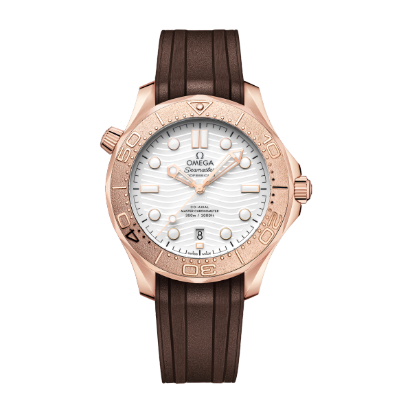 Omega Seamaster Diver 300M White Rose Gold Rubber 42mm