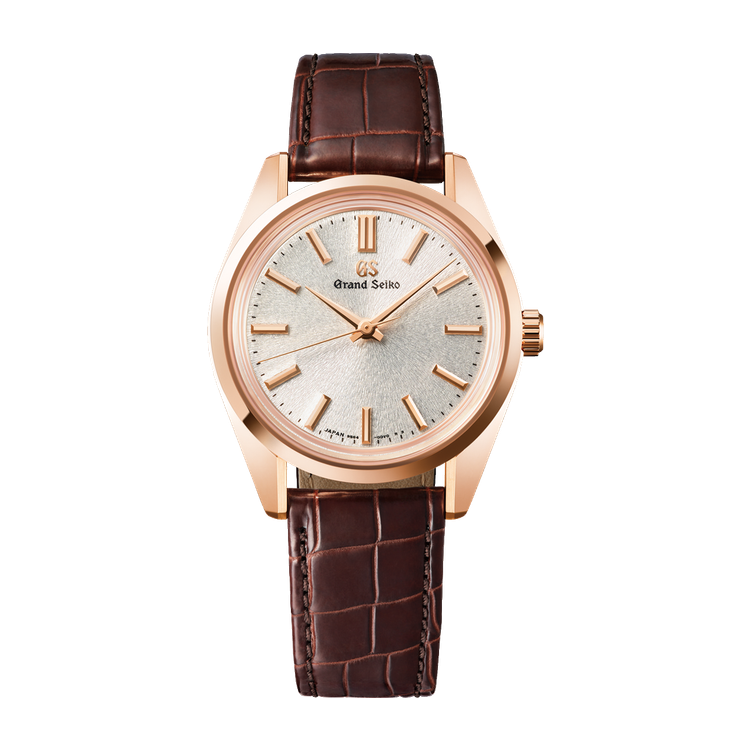 Grand Seiko Heritage 44GS Silver Rose Gold Alligator Leather 36.5mm