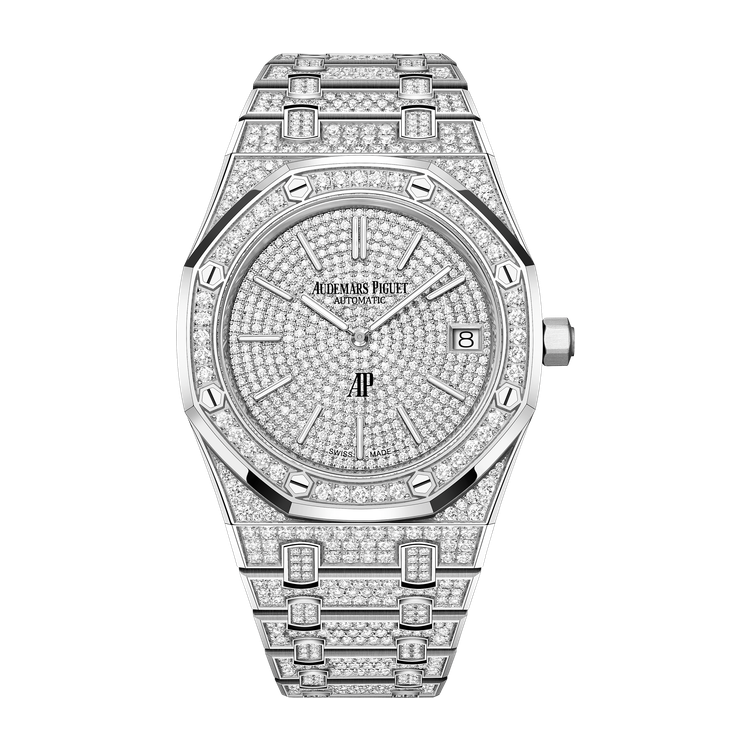 Audemars Piguet "Jumbo" Royal Oak Extra-Thin Diamond Pave White Gold 39mm