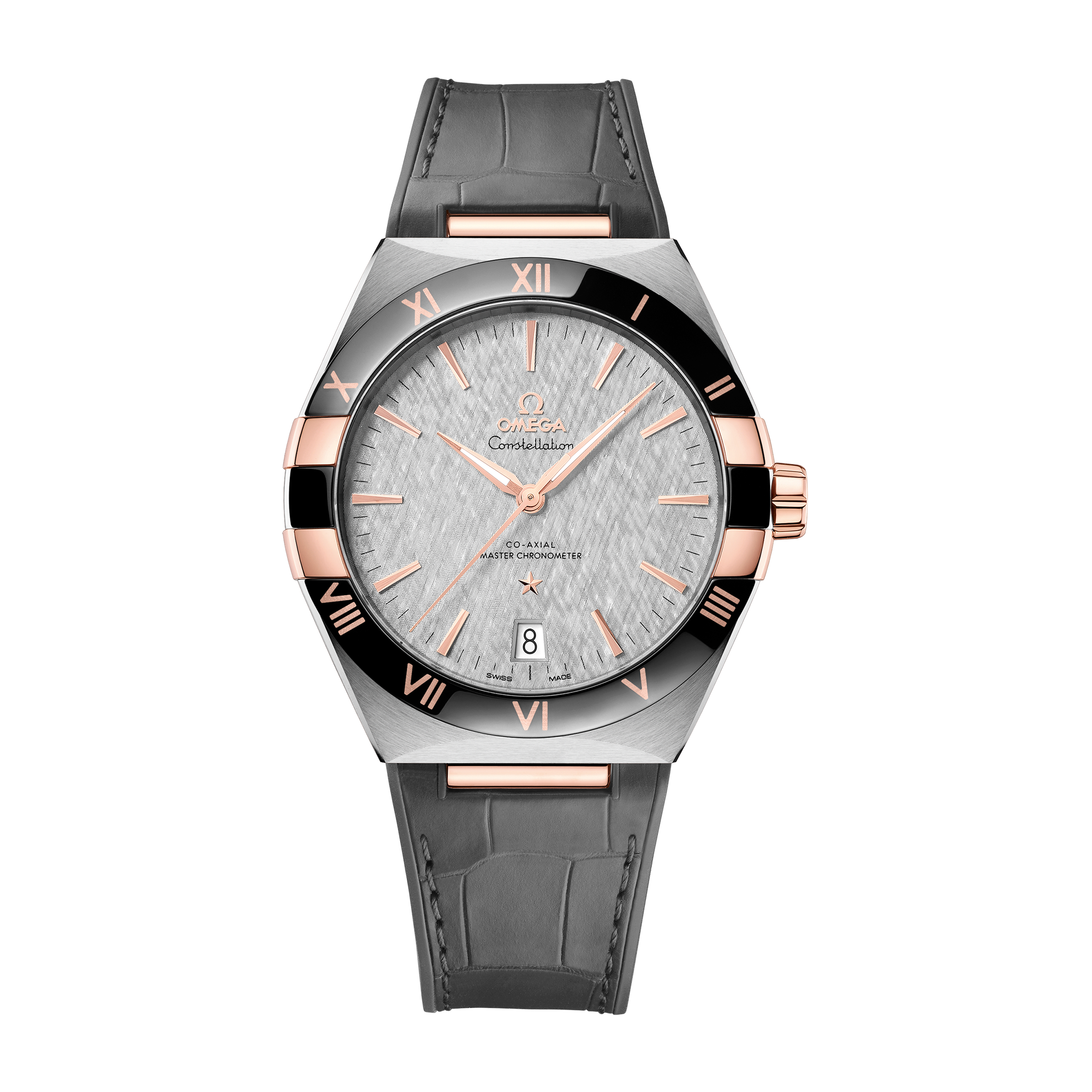 Omega Constellation Grey Two-Tone Alligator Leather 41mm