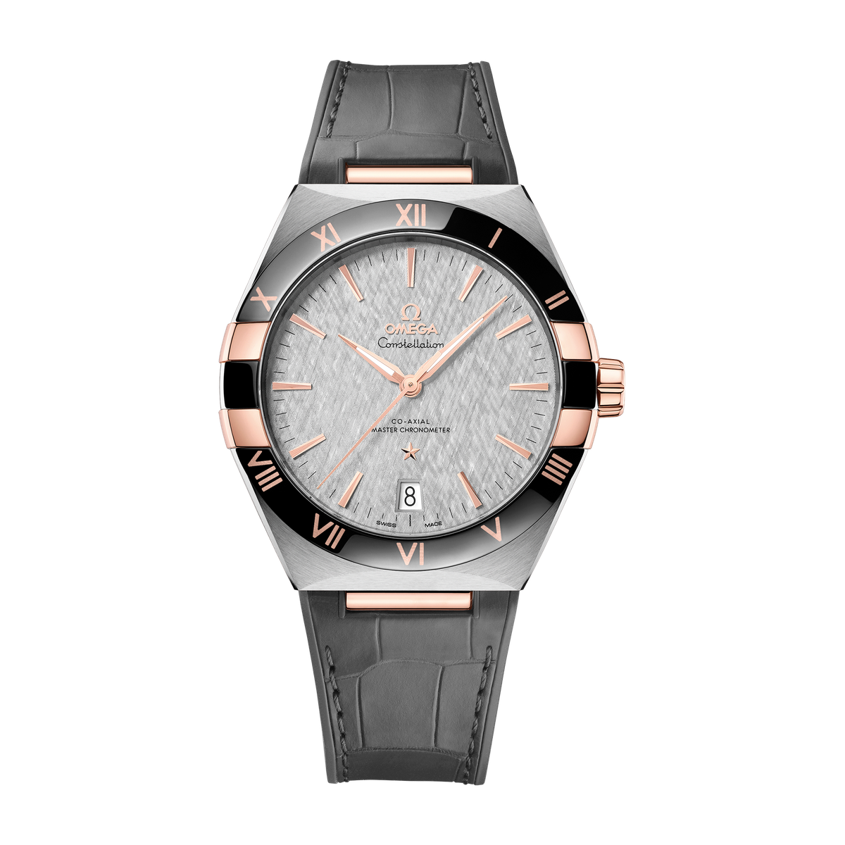 Omega Constellation Grey Two-Tone Alligator Leather 41mm