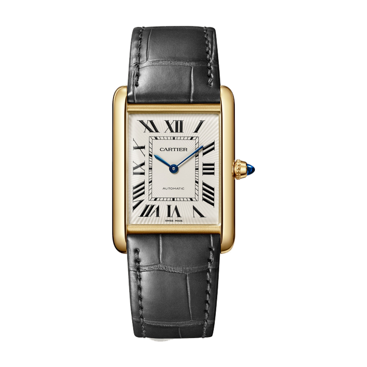 Cartier Tank Louis Cartier Silver Yellow Gold Alligator Leather 27.8mm