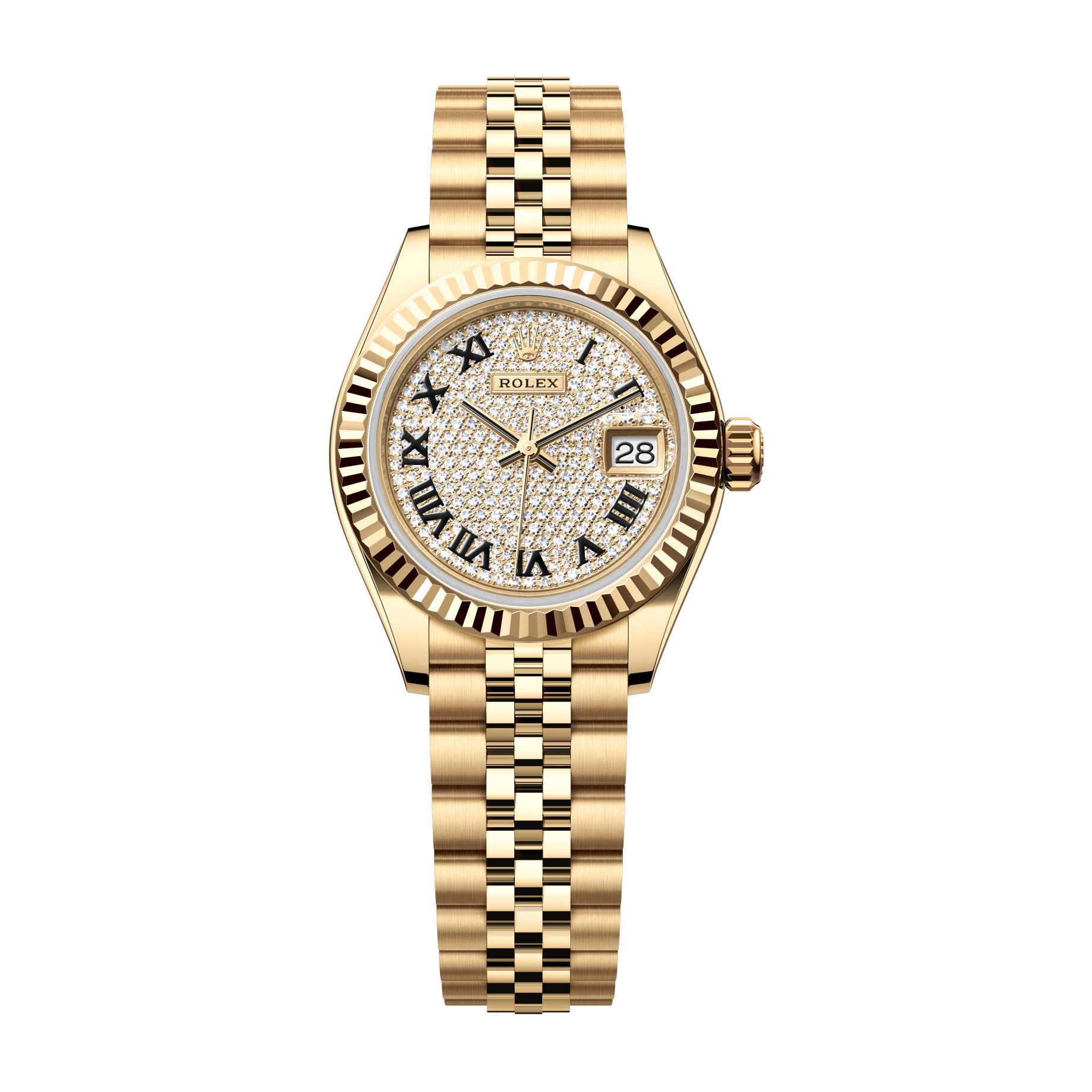 Rolex Lady-Datejust Diamond Pave Yellow Gold 28mm