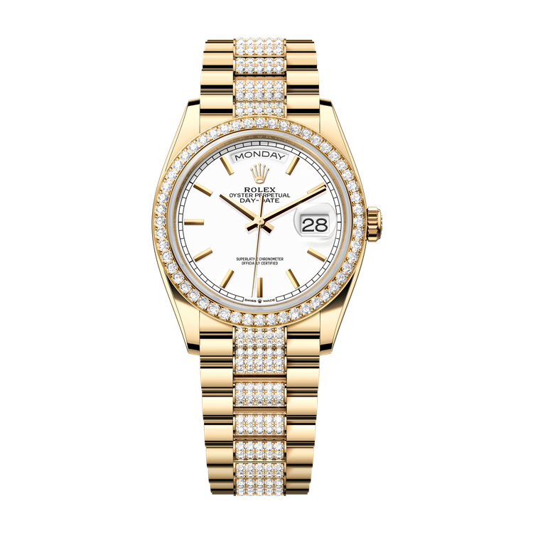 Rolex Day-Date 36 White Yellow Gold 36mm