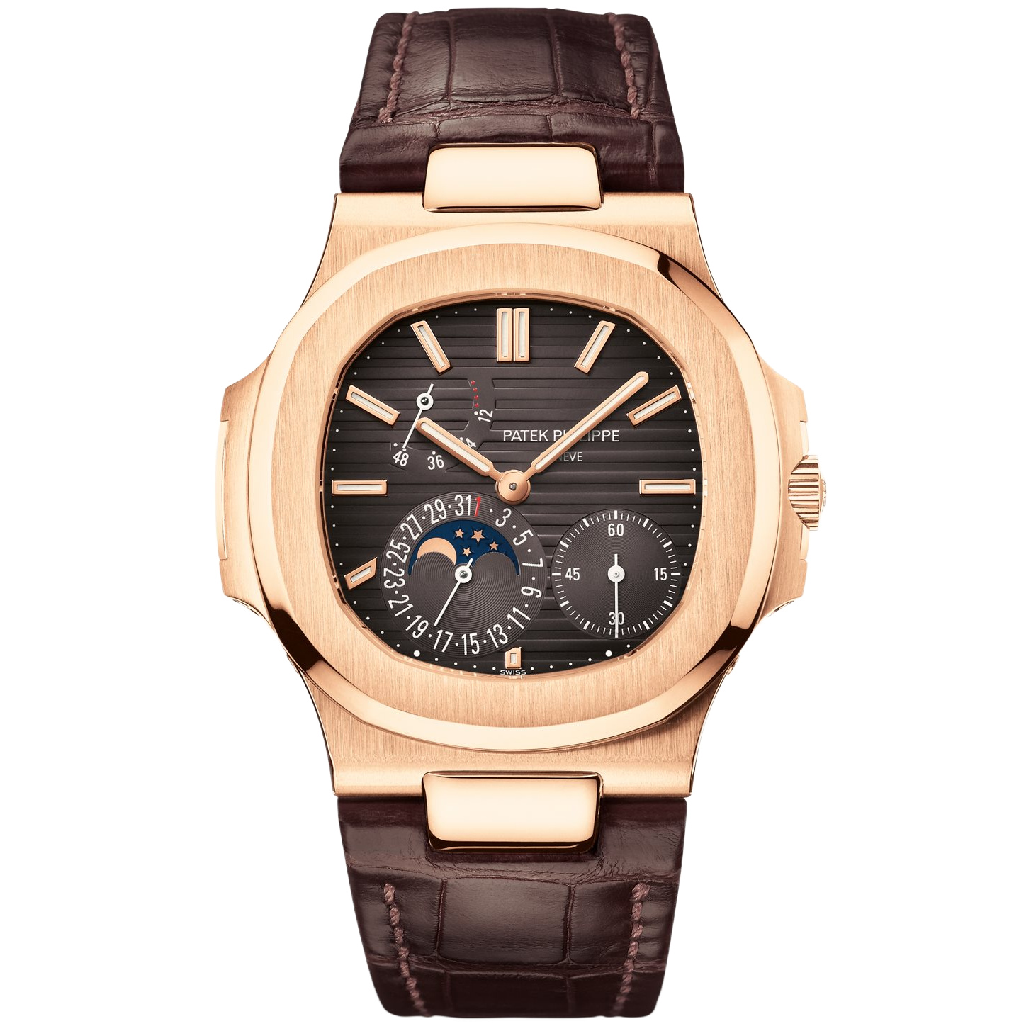 Patek Philippe Nautilus Chocolate Rose Gold Leather 40mm