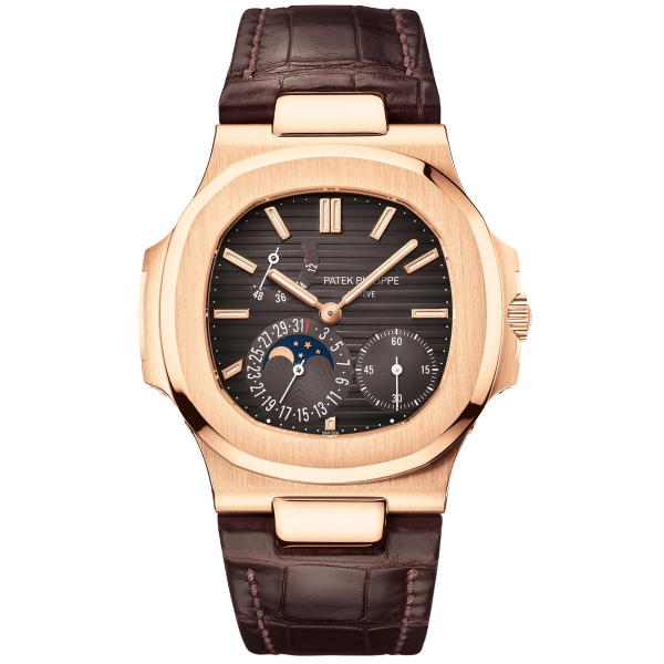 Patek Philippe Nautilus Chocolate Rose Gold Leather 40mm