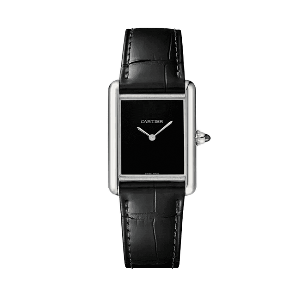 Cartier Tank Must Black Steel Alligator Leather 25.5mm