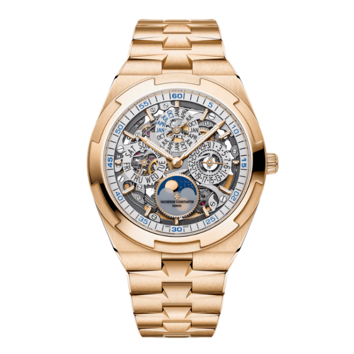 Vacheron Constantin Overseas Perpetual Calendar Ultra-thin Skeleton Blue Rose Gold 41.5mm