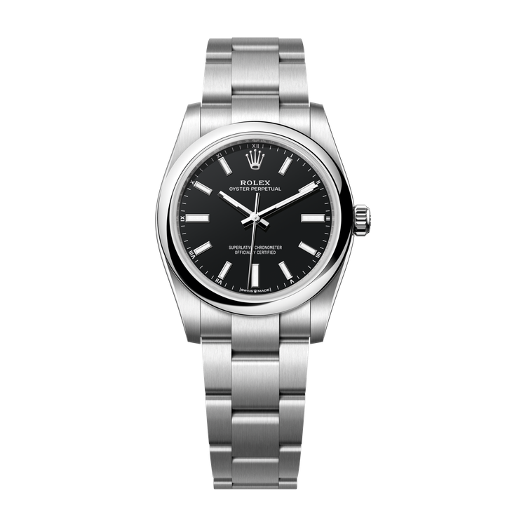Rolex Oyster Perpetual 34 Black Steel 34mm