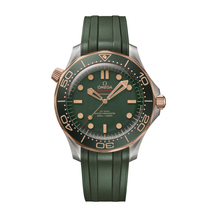 Omega Seamaster Diver 300M Green Two-Tone Rubber 42mm