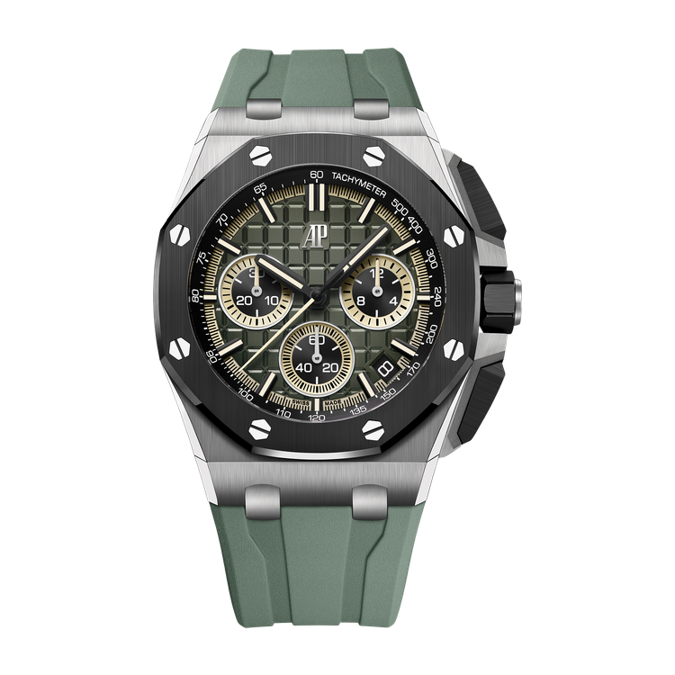 Audemars Piguet Royal Oak Offshore Selfwinding Chronograph Green Titanium Rubber 43mm