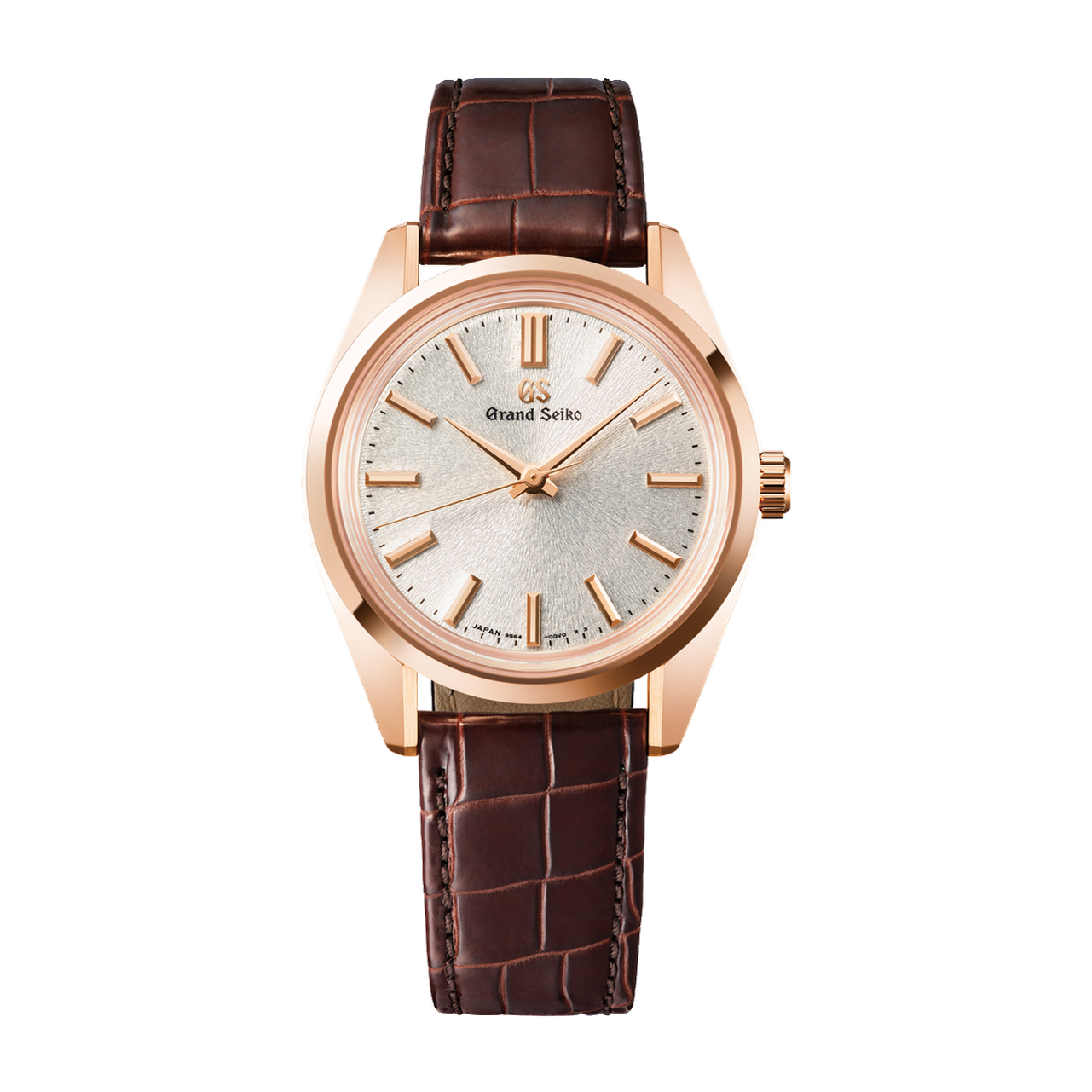 Grand Seiko Heritage 44GS Silver Rose Gold Alligator Leather 36.5mm