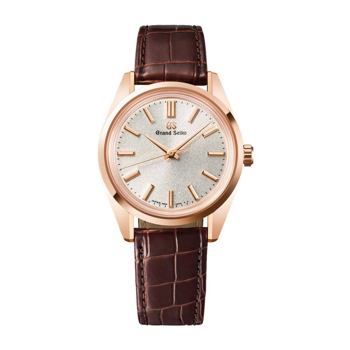 Grand Seiko Heritage 44GS Silver Rose Gold Alligator Leather 36.5mm