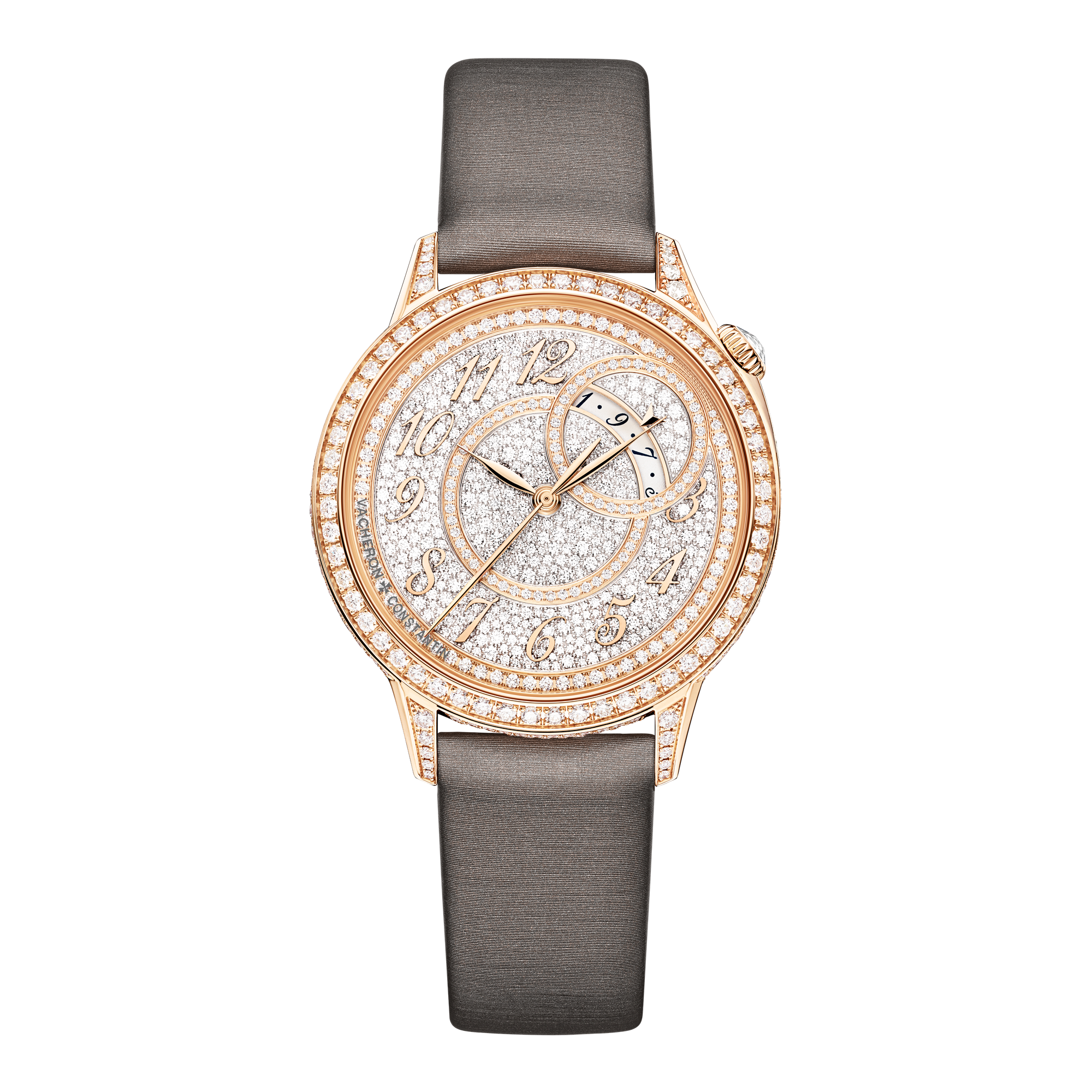 Vacheron Constantin Égérie Self-winding Diamond Pave Rose Gold Fabric 35mm