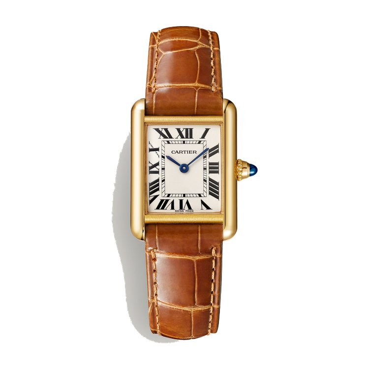 Cartier Tank Louis Cartier Silver Yellow Gold Alligator Leather 22mm