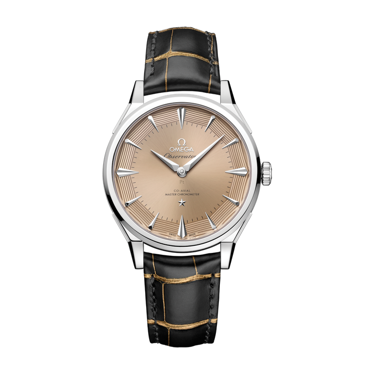Omega Constellation Globemaster Yellow Platinum Alligator Leather 39.4mm