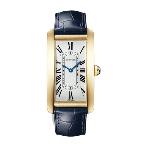 Cartier Tank Américaine Silver Yellow Gold Alligator Leather 24.4mm
