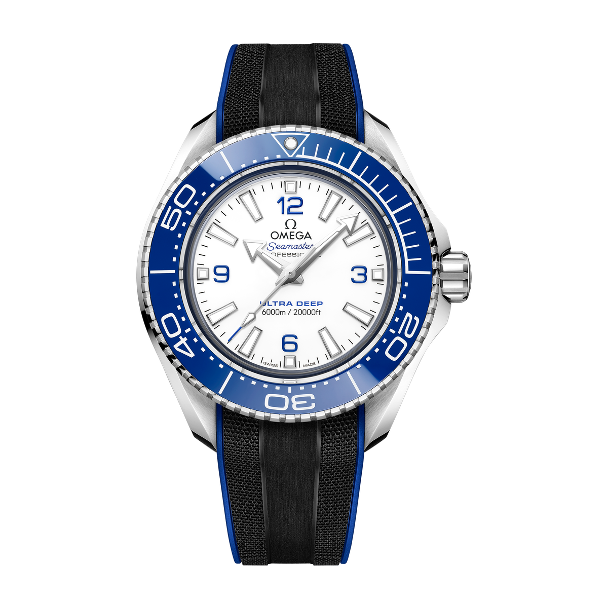 Omega "Ultra Deep" Seamaster Planet Ocean 6000M White Steel Rubber 45.5mm