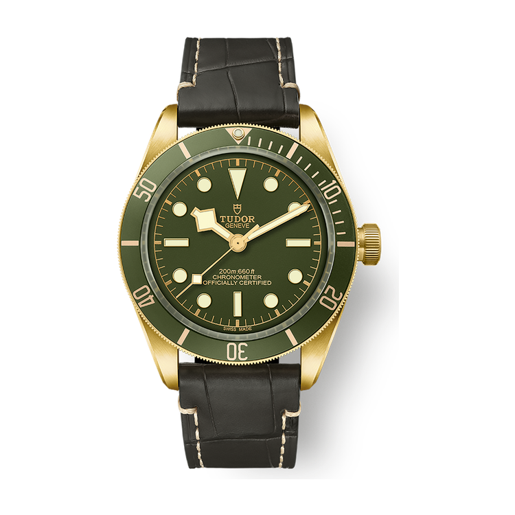 Tudor Black Bay 58 18K Green Yellow Gold Alligator Leather 39mm