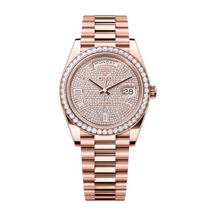 Rolex Day-Date 40 Diamond Pave Rose Gold 40mm