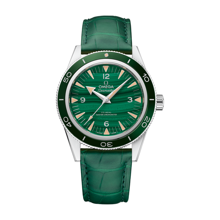 Omega Seamaster 300 Green Platinum Leather 41mm